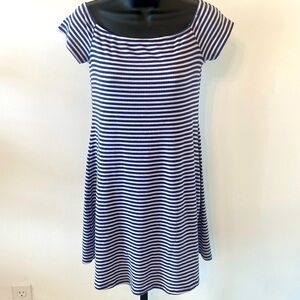 rue 21 Navy Striped Tee Above the knee Dress Size Medium